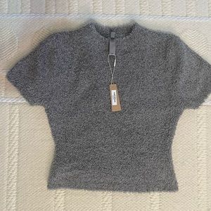 SKIMS Cozy Knit Cropped T-Shirt. Smoke Color. Size S/M. Never worn with tags.